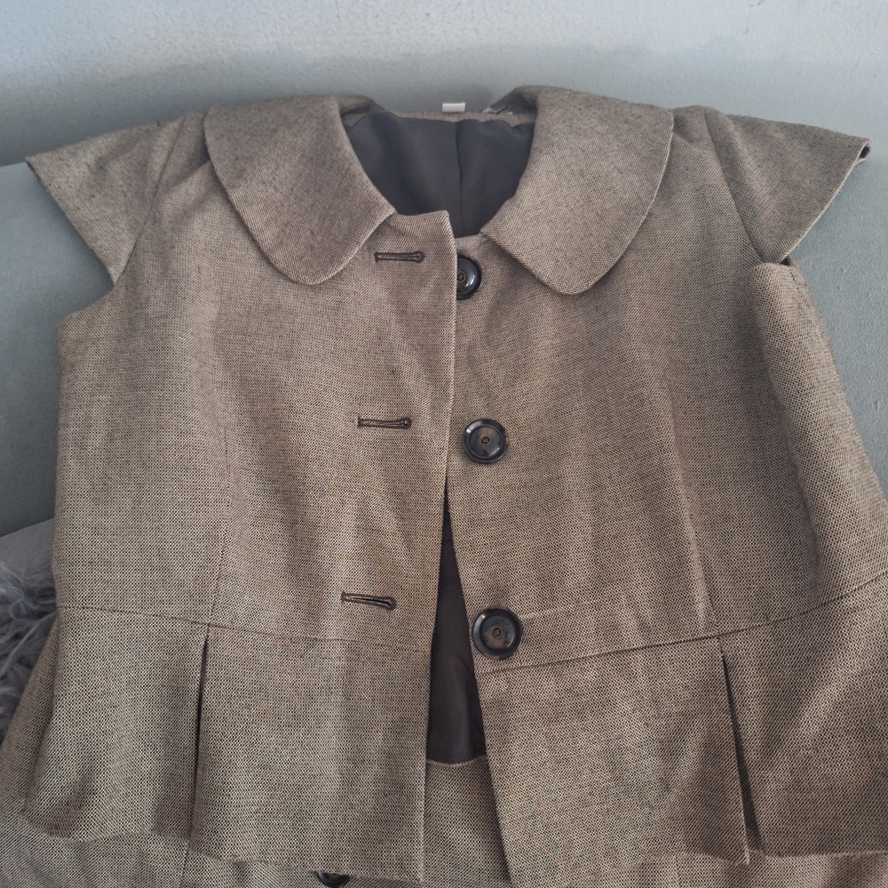 Classic Brown Women's Skirt Suit